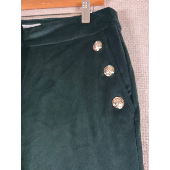 Maison D Amelie Paris Velvet Flare Sailor Button Pants Emerald Green Size 8 - Picture 2 of 9